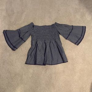 off the shoulder stripped top